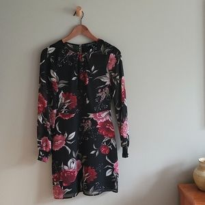 Sheer long sleeve, knee length dress